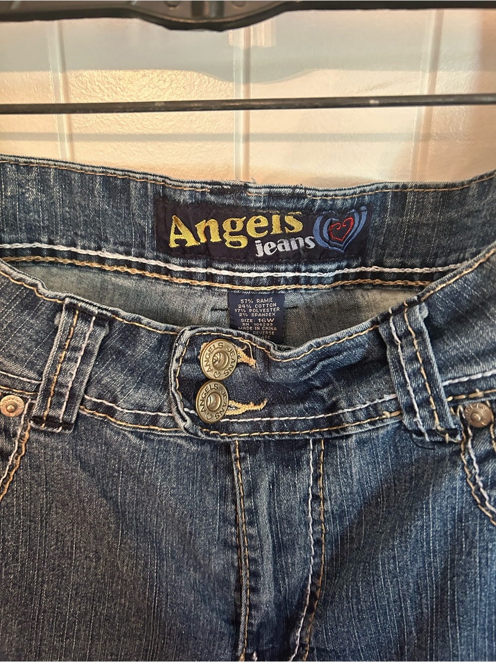 Vintage Angels Jeans Medium Blue Bootcut Denim with Double Button Waist